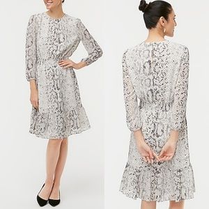 J. Crew Animal-print smocked-waist dress